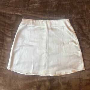 White satin mini skirt size small